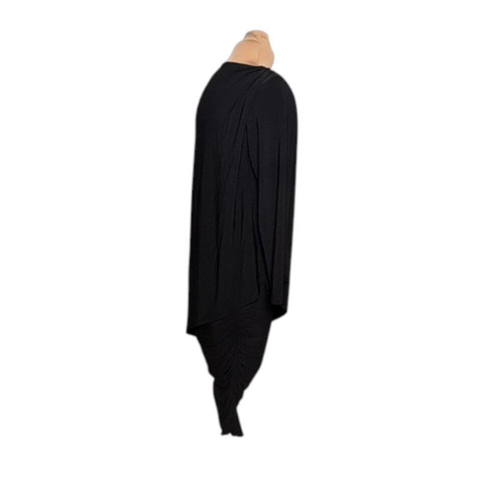 Last Tango Black Ruched Tunic Dress V-Neck Made USA Minimalist Size XS - Picture 8 of 8